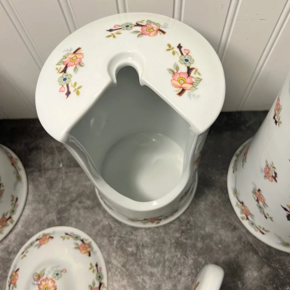 Vintage Porcelain Transferware Floral Bathroom Set | *SEE NOTE | Cottage